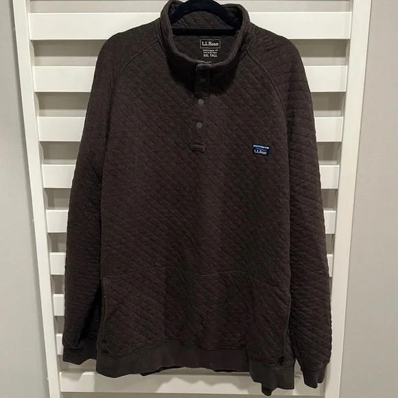 Bean Shirts Mens Quilted Sweatshirt Mockneck Ll Bean Size